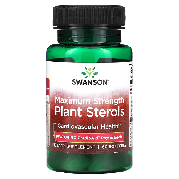 Растительные стеролы, максимальная сила, 60 мягких таблеток Swanson