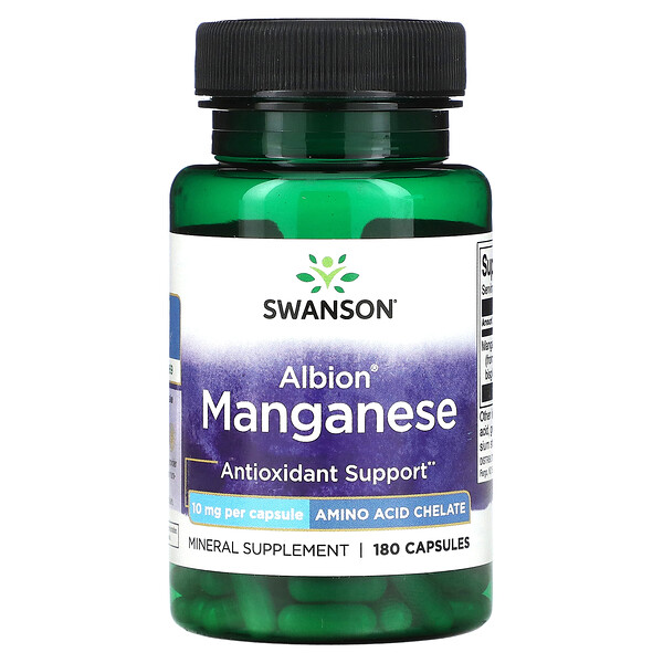 Марганец Albion - 10 мг - 180 капсул - Swanson Swanson