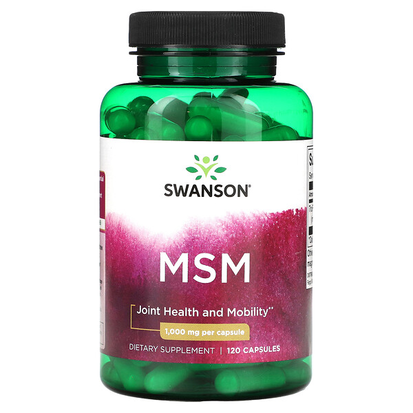 MSM, 1000 мг, 120 капсул - Swanson Swanson