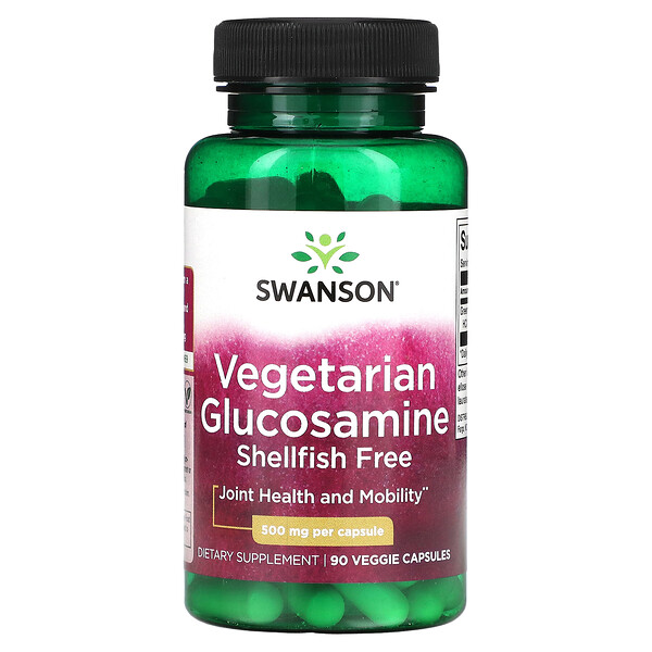 Глюкозамин для вегетарианцев - 500 мг - 90 растительных капсул - Swanson Swanson