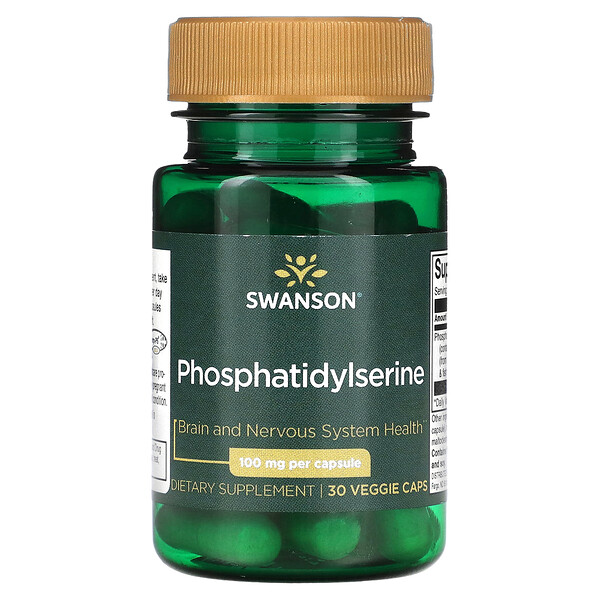 Фосфатидилсерин, 100 мг, 30 растительных капсул Swanson