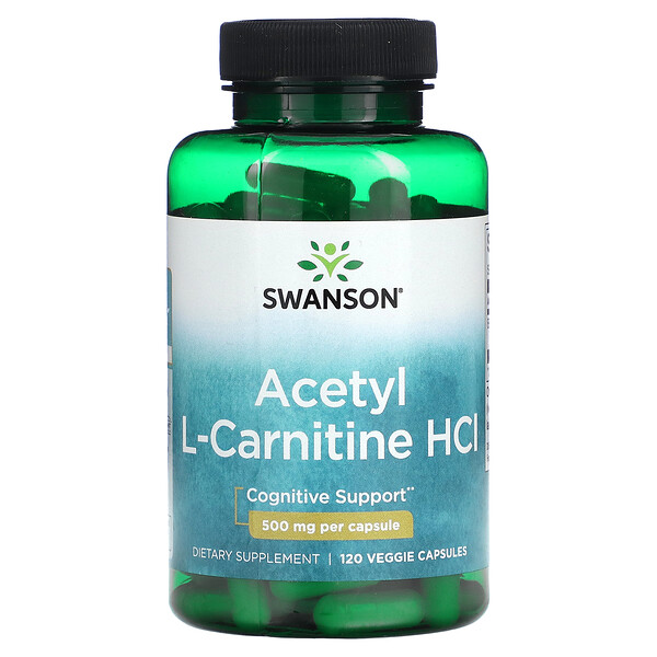 Acetyl L-Carnitine HCl, 500 mg, 120 Veggie Capsules Swanson