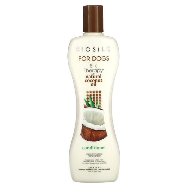 Silk Therapy with Natural Coconut Oil Conditioner, For Dogs, 12 fl oz (Жидкие унции) (355 ml) Biosilk