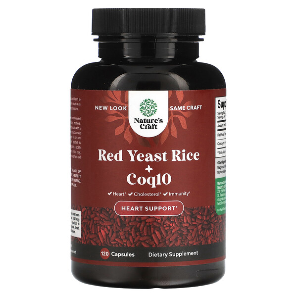Red Yeast Rice + Coq10, 120 Capsules Nature's Craft