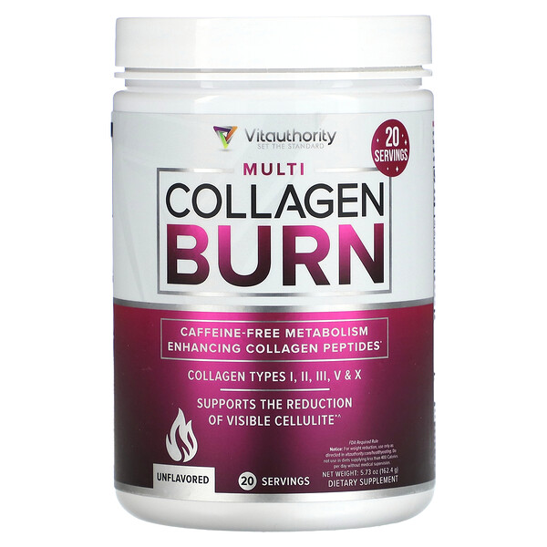 Multi Collagen Burn, без ароматизаторов, 5,73 унции (162,4 г) Vitauthority