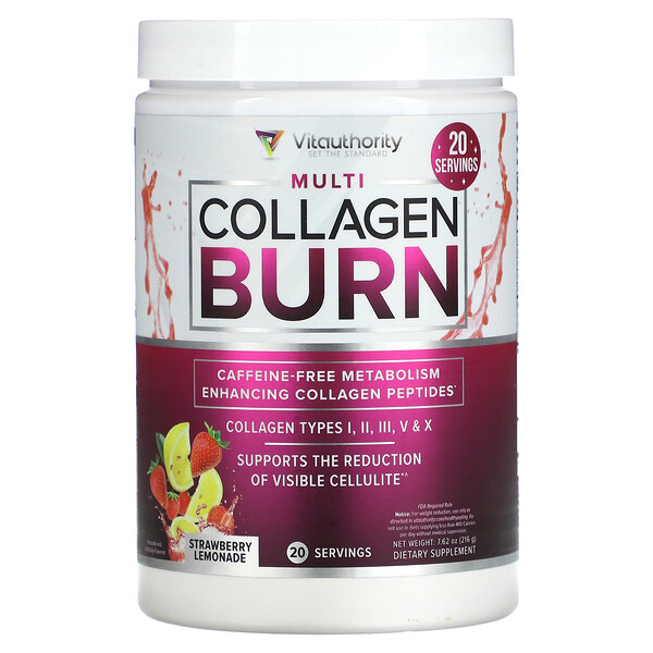 Multi Collagen Burn, Strawberry Lemonade, 7.62 oz (216 g) Vitauthority