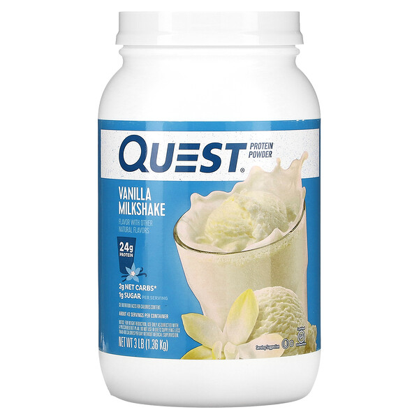 Протеиновый порошок, ванильный молочный коктейль, 3 фунта (1,36 кг) Quest Nutrition