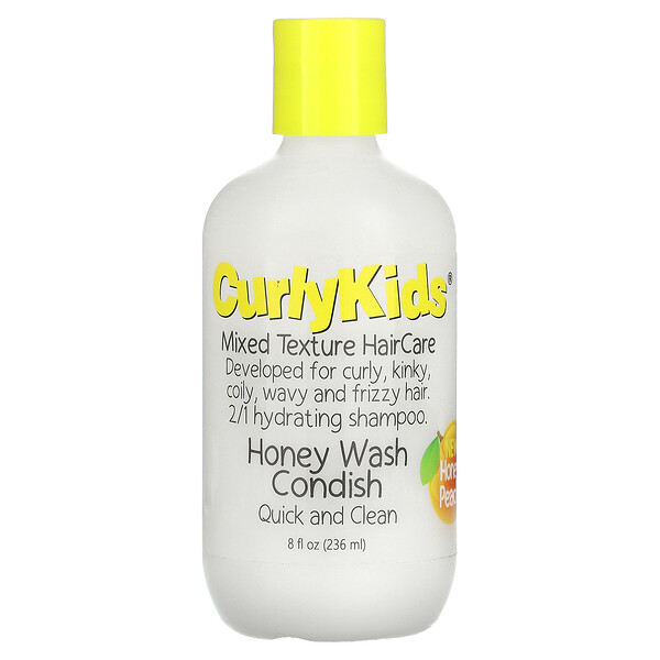 Honey Wash Condish, Quick and Clean, мед-персик, 8 жидких унций (236 мл) CurlyKids