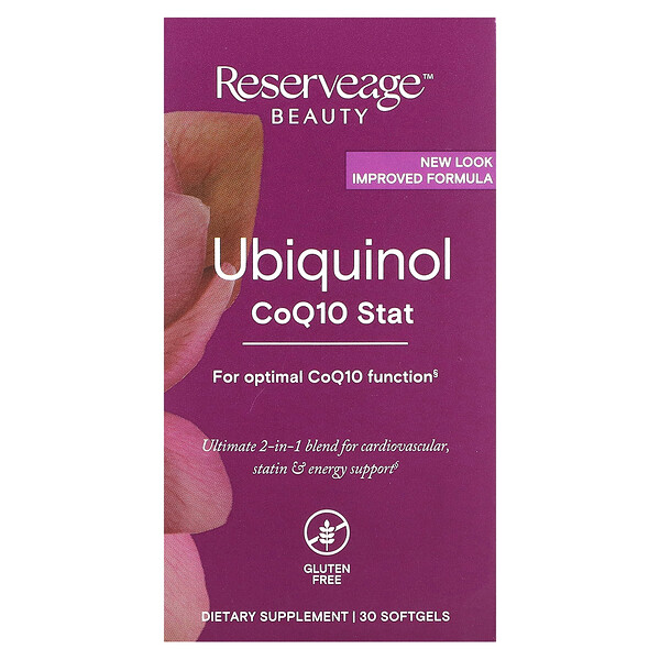 Убихинол, Coq10 Stat, 30 мягких таблеток ReserveAge Nutrition