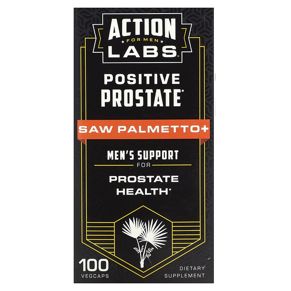 Positive Prostate, Пальметто, поддержка для мужчин, 100 растительных капсул Action Labs