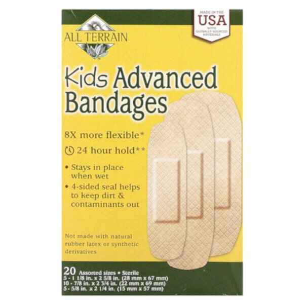 Kids Advanced Bandages, 20 Count All Terrain