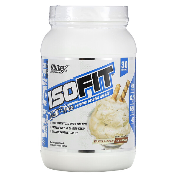 IsoFit, Ванильное мороженое, 2,1 фунта (969 г) Nutrex Research