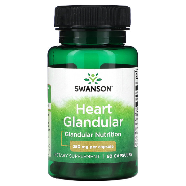 Гландулярная добавка для сердца - 250 мг - 60 капсул - Swanson Swanson