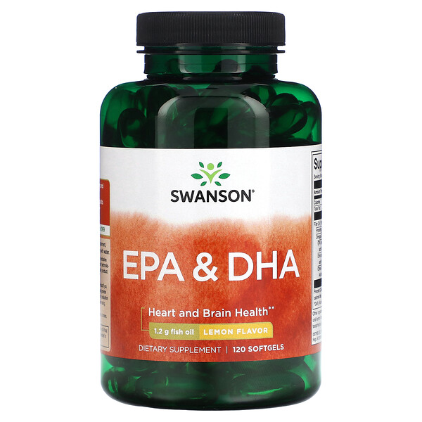EPA & DHA с лимонным вкусом - 120 капсул - Swanson Swanson