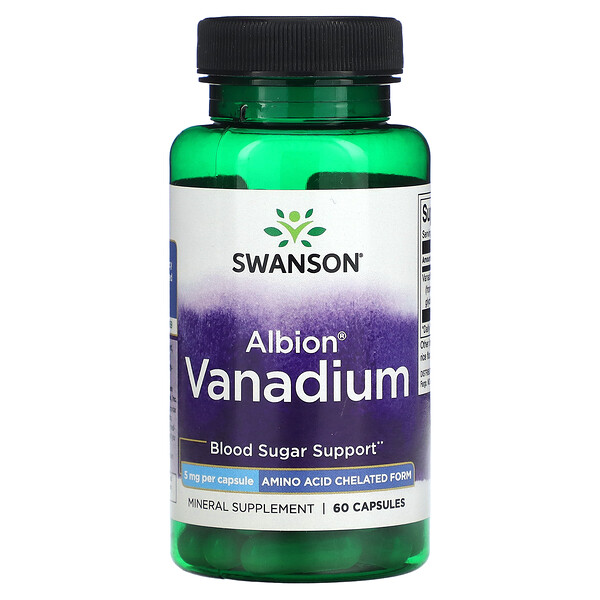 Альбион Ванадий, 5 мг, 60 капсул Swanson