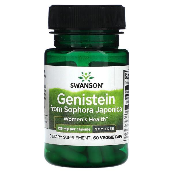 Genistein from Sophora Japonica, Soy Free, 125 mg, 60 Veggie Capsules (Капсулы на растительной основе) Swanson