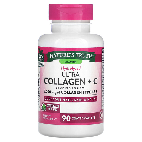 Ultra Collagen + C, 90 капсул, покрытых оболочкой Nature's Truth