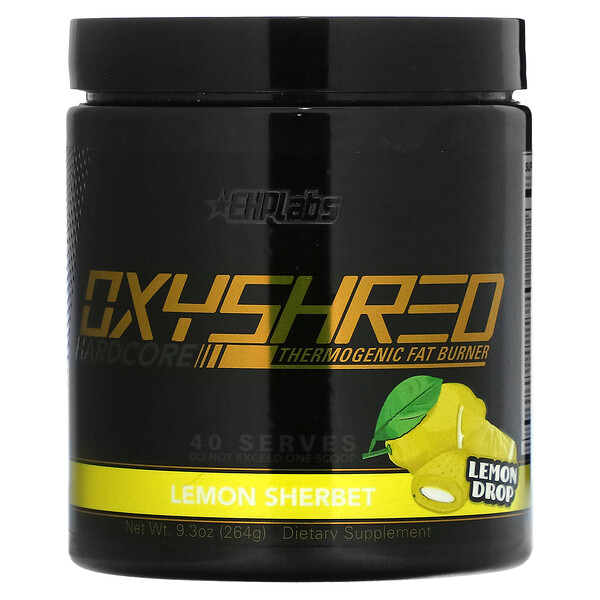 OxyShred, Hardcore термогенный сжигатель жира, лимонный шербет, 9,3 унции (264 г) EHPlabs