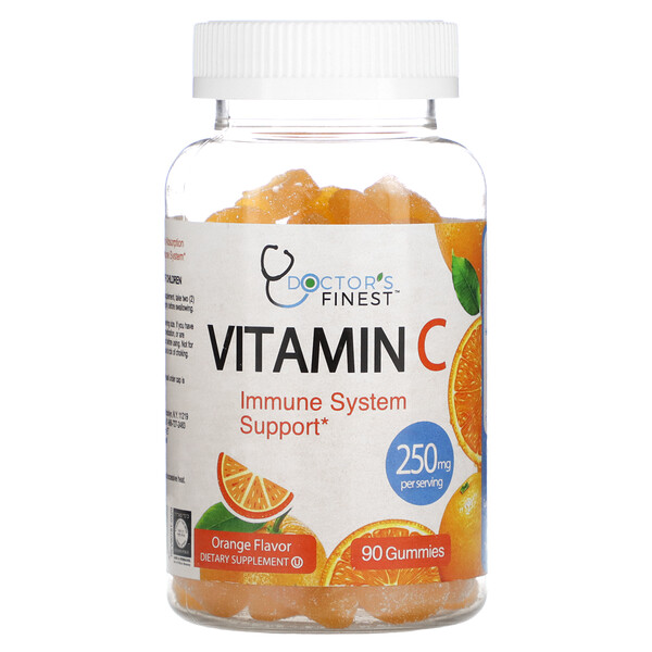 Витамин С, апельсин, 250 мг, 90 жевательных таблеток Doctor's Finest