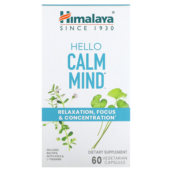 Hello Calm Mind, 60 вегетарианских капсул Himalaya