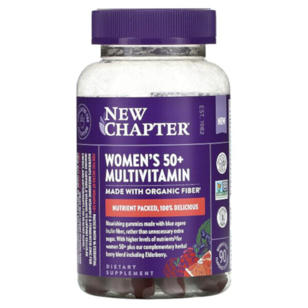 Мультивитамины для женщин старше 50 лет, ягоды и цитрусовые, 90 жевательных конфет New Chapter