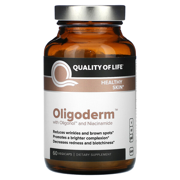 Oligoderm с Oligonol и Ниацинамид - 60 растительных капсул - Quality of Life Labs Quality of Life