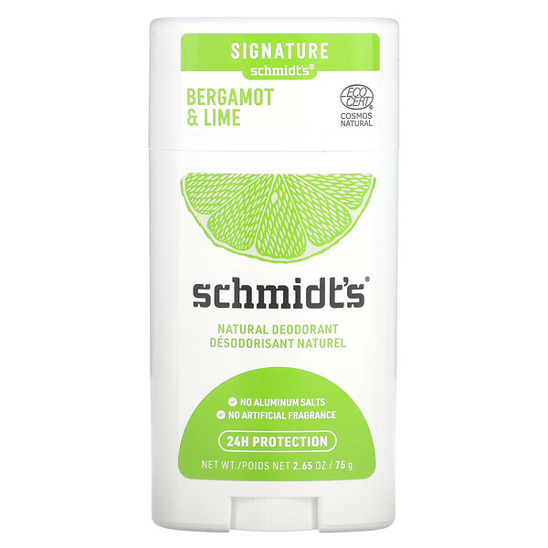 Натуральный дезодорант, бергамот и лайм, 2,65 унции (75 г) Schmidt's