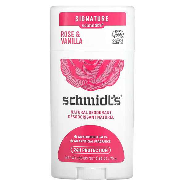 Натуральный дезодорант, роза и ваниль, 2,65 унции (75 г) Schmidt's