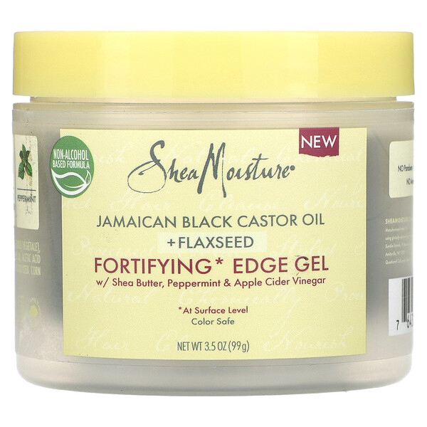 Ямайское черное касторовое масло + льняное семя, укрепляющий гель для краев, 3,5 унции (99 г) SheaMoisture