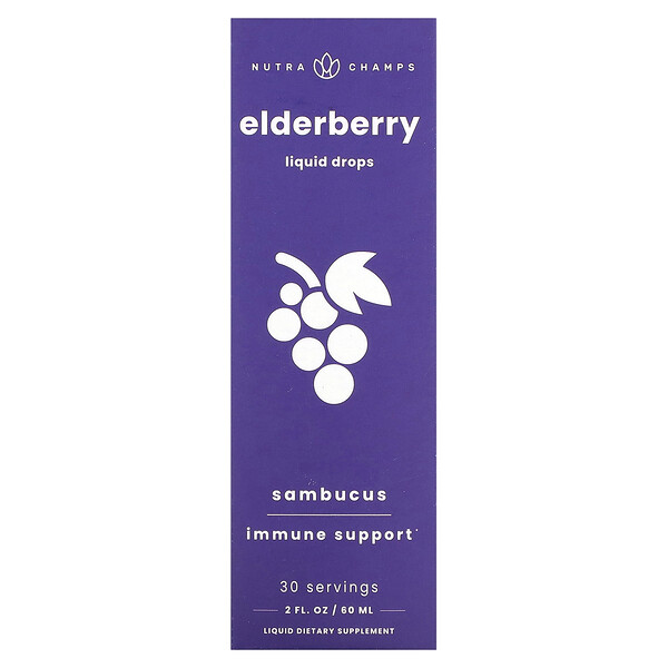 Elderberry, Sambucus, 2 fl oz (Жидкие унции) (60 ml) NutraChamps