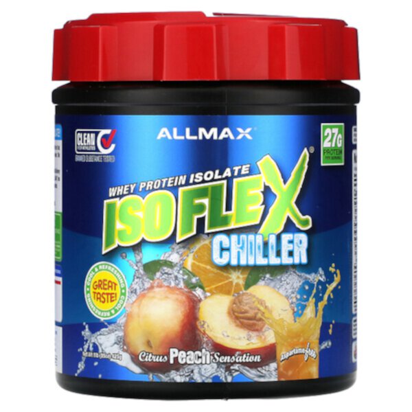 Isoflex Chiller, Изолят сывороточного протеина, ощущение цитрусового персика, 1 фунт (425 г) ALLMAX