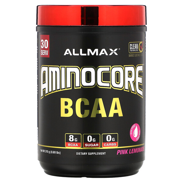 AMINOCORE BCAA, Розовый лимонад, 0,69 фунта (315 г) ALLMAX