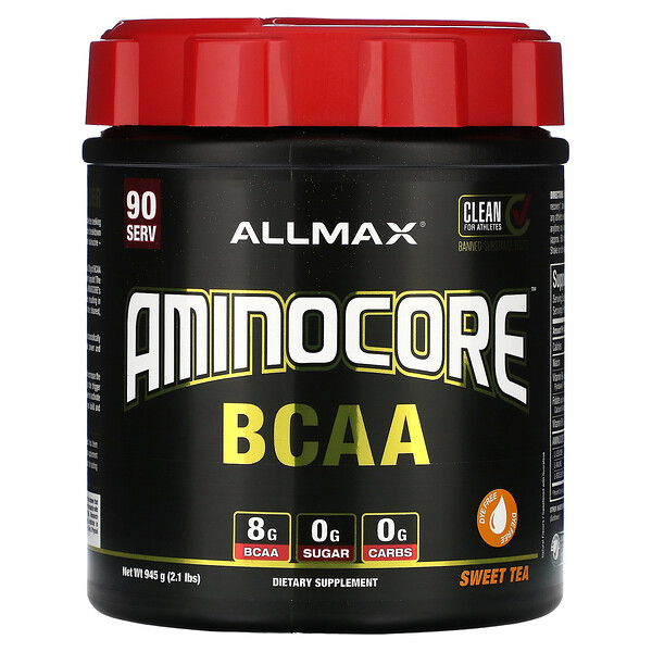 Amino Core BCAA, сладкий чай, 2,1 фунта (945 г) ALLMAX