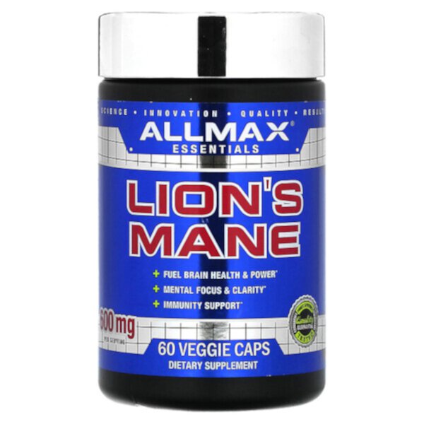 Lion's Mane, 600 мг, 60 растительных капсул (300 мг на капсулу) ALLMAX