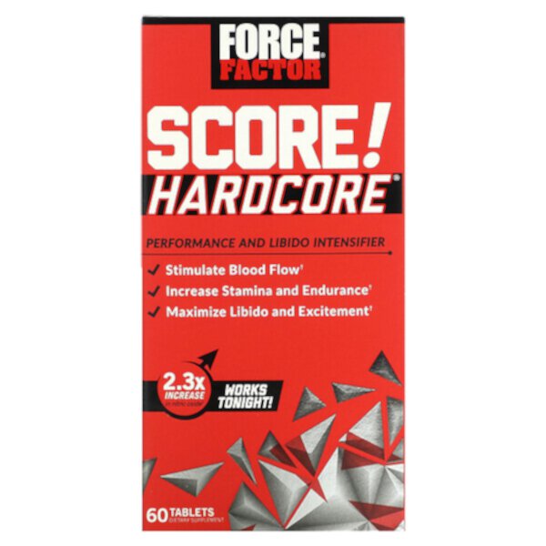 Force Factor SCORE! Hardcore, Усилитель производительности и либидо, 60 таблеток - Force Factor Force Factor