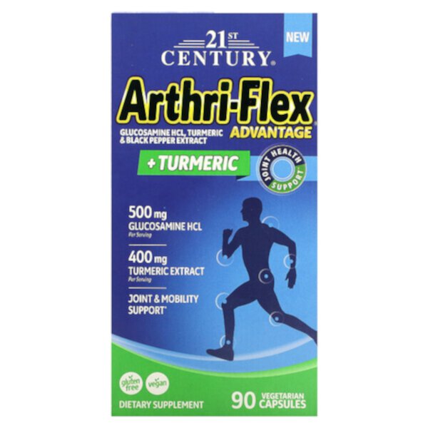 Arthri-Flex Advantage + куркума, 90 вегетарианских капсул 21st Century