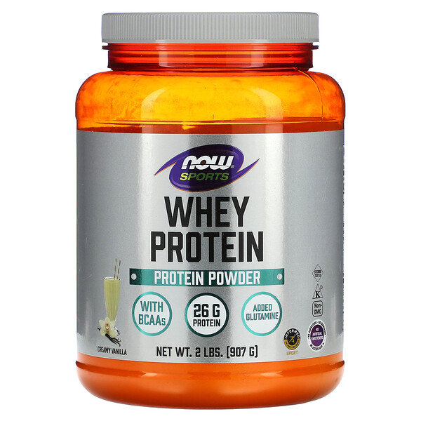 Whey Protein Powder, Creamy Vanilla, 2 lbs (907 g) NOW Foods