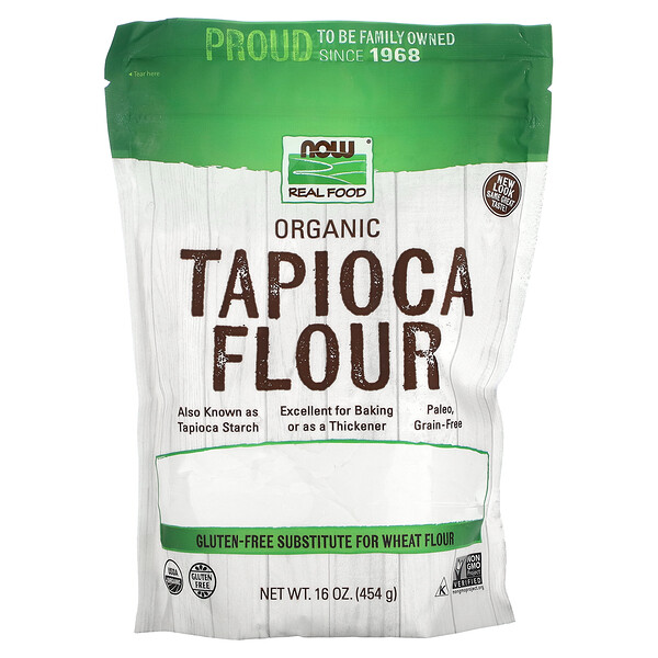 Organic Tapioca Flour, 16 oz (454 g) NOW Foods
