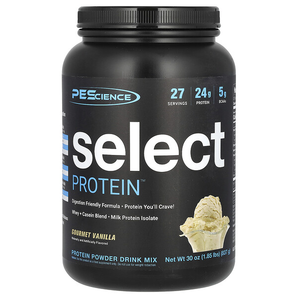 Select Protein, Ванильный гурман, 837 г (1,85 фунта), 24 г белка PEScience