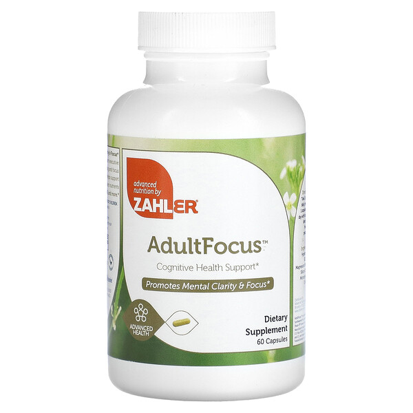AdultFocus, Поддержка когнитивного здоровья, 60 капсул Zahler