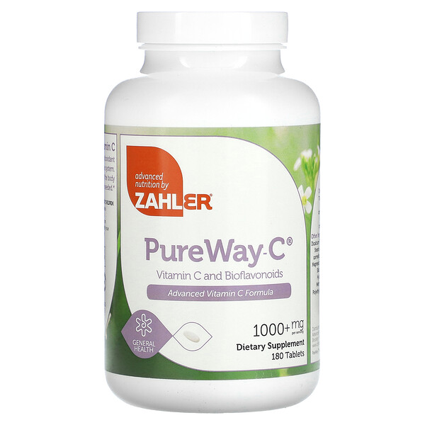 PureWay-C, Витамин С и биофлавоноиды, 1000+ мг, 180 таблеток Zahler
