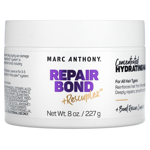 Repair Bond + Rescuplex, концентрированная увлажняющая маска для волос, 8 унций (227 г) Marc Anthony