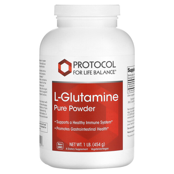 L-Glutamine Pure Powder (Порошок), 1 lb (Фунты) (454 g) Protocol for Life Balance