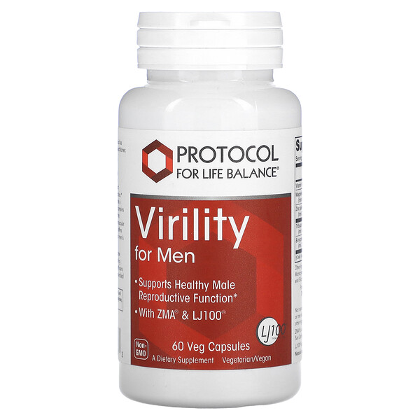 Virility For Men, 60 Veg Capsules (Вегетарианские капсулы) Protocol for Life Balance