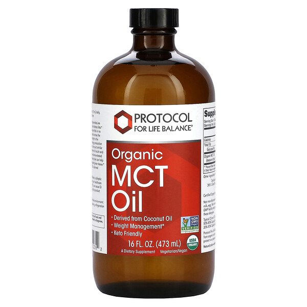 Органическое масло MCT, 16 жидких унций (473 мл) Protocol for Life Balance