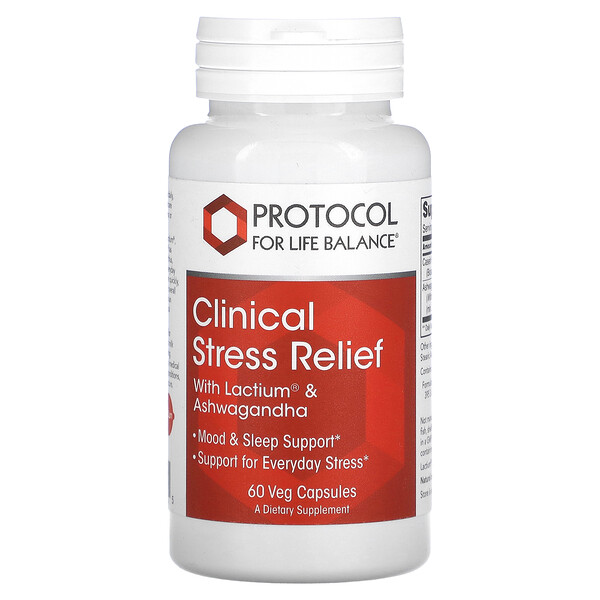 Clinical Stress Relief , 60 Veg Capsules (Вегетарианские капсулы) Protocol for Life Balance