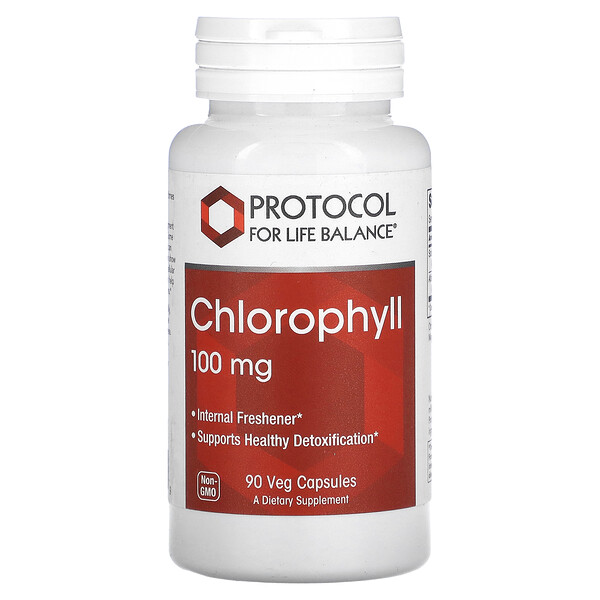 Хлорофилл, 100 мг, 90 растительных капсул Protocol for Life Balance