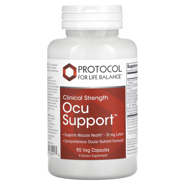 Ocu Support, Clinical Strength, 90 Veg Capsules Protocol for Life Balance