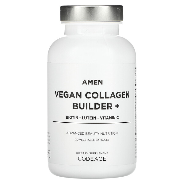 Аминь, Веганский коллаген Builder+, 30 растительных капсул Codeage
