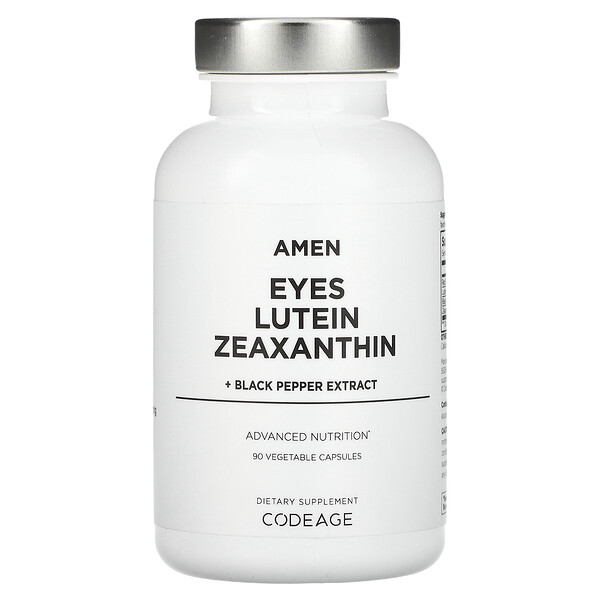 Amen Eyes, Лютеин, Зеаксантин + Черный Перец - 90 растительных капсул - Codeage Codeage